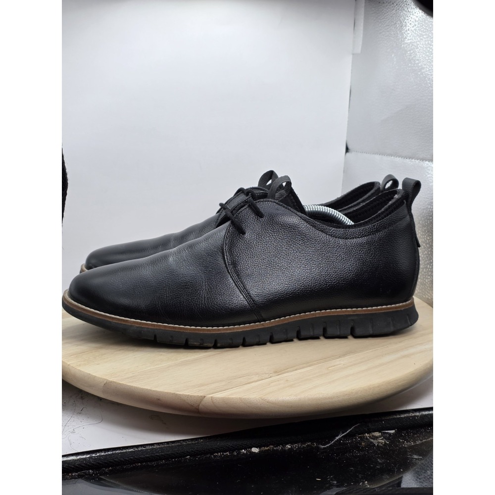 Mens Size 12 -‎ Hush Puppies Colby Oxford Black Solid Leather HMV10442-007